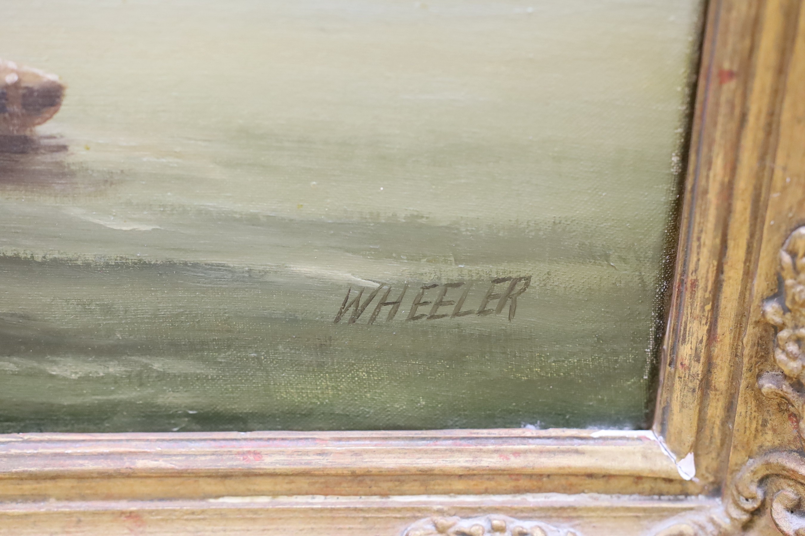 Wheeler, oil on canvas, harbour scene, signed, 60 x 90cm